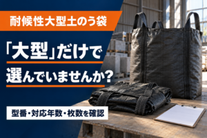 耐候性大型土のう袋の型番・対応年数・必要枚数を確認する